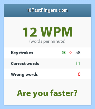Words per Minute on day 1