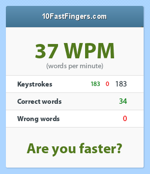Words per Minute on day 4 & 5